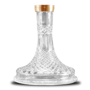 Union Hookah Fibonacci Threaded Bohemian Crystal Base (Carved) PVD Bronze