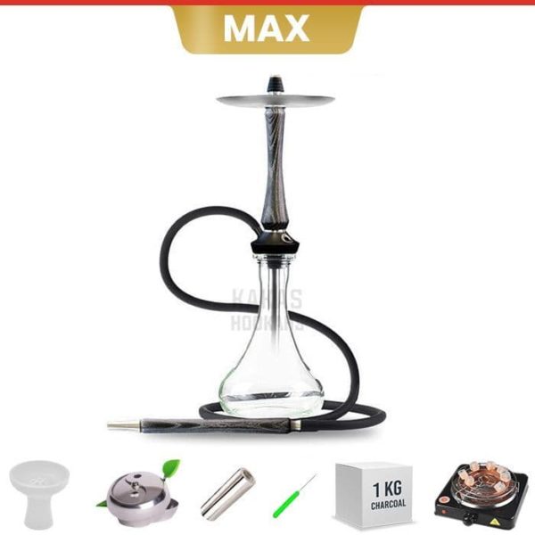 Union Hookah Sleek V2 - Black Silver